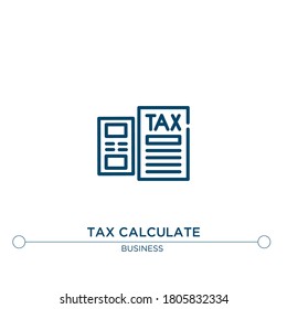 tax calculate vector line icon. Simple element illustration. tax calculate outline icon from business concept. Can be used for web and mobile

