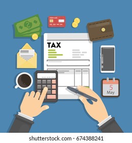 Tax calculating concept.