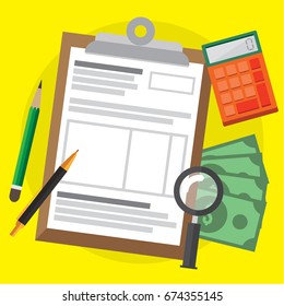 tax calculation , budget and accounting. web banners, web sites , infographics vector illustration.