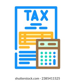 tax calculation color icon vector. tax calculation sign. isolated symbol illustration