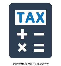 Tax calculation icon. Vector graphics.
