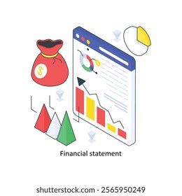 Tax Calculation isometric Colored illustration. EPS File stock illustration