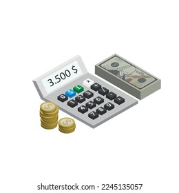 Vector de diseño plano de calculadora de impuestos.
