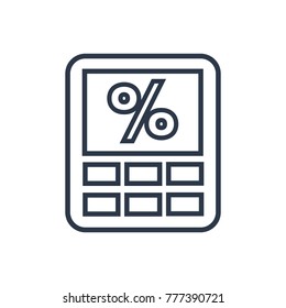 Tax calculator icon. Isolated calculate and tax calculator icon line style. Premium quality vector symbol drawing concept for your logo web mobile app UI design.