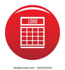 Tax calculator icon. Simple illustration of tax calculator vector icon for any design red