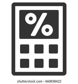 Tax Calculator icon. Vector style is flat iconic symbol with rounded angles, gray color, white background.