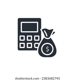 tax calculator icon. vector.Editable stroke.linear style sign for use web design,logo.Symbol illustration.