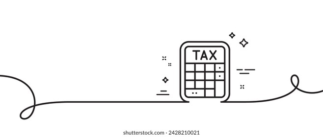 Symbol für Steuerberechnungsposition. Durchgehend eine Zeile mit Curl. Steuersatzzeichen berechnen. Buchungssymbol. Steuerrechner - Menüband für eine einzelne Gliederung. Schleifenkurvenmuster. Vektor