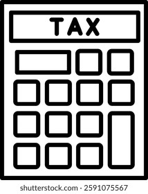 Tax Calculator Line Vector Icon Design