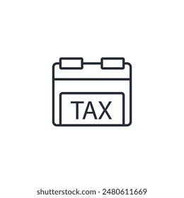 tax calendar icon. vector.Editable stroke.linear style sign for use web design,logo.Symbol illustration.