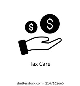 Tax Care vector Solid icon for web isolated on white background EPS 10 file