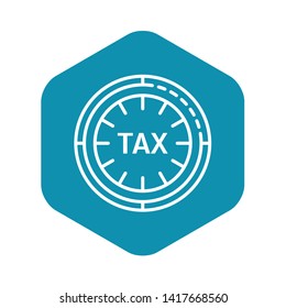 Tax clock icon. Outline tax clock vector icon for web design isolated on white background