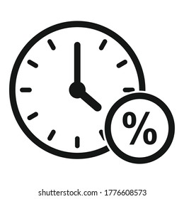 Steueruhrsymbol. Einfache Illustration von Steueruhr, Vektorsymbol für Webdesign einzeln auf weißem Hintergrund