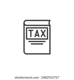 Tax Code line icon. linear style sign for mobile concept and web design. Book with Tax Code on the cover outline vector icon. Symbol, logo illustration. Vector graphics