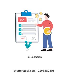 Ilustración del vector de diseño de estilo plano de colección de impuestos. Ilustración de acciones