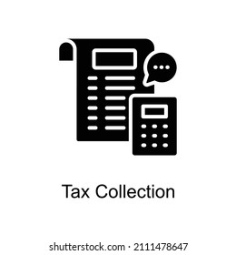 Tax Collection vector Solid icon for web isolated on white background EPS 10 file