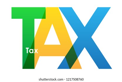 TAX colorful letters banner