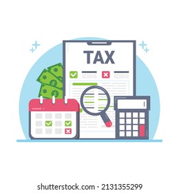 Tax Concept Illustration in flat design