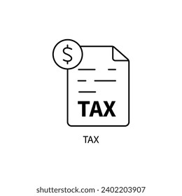 tax concept line icon. Simple element illustration. tax concept outline symbol design.