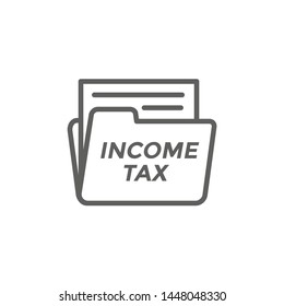 Tax concept - percentage paid, icon and income idea. Flat vector outline illustration.