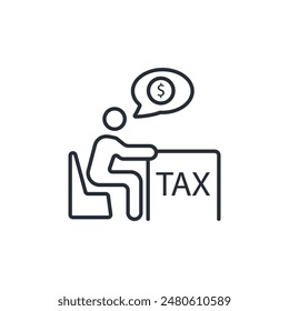 tax consultant icon. vector.Editable stroke.linear style sign for use web design,logo.Symbol illustration.