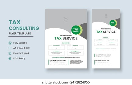 Tax Consulting Flyer Template, Tax and Consulting Services Flyer, Tax Consulting DL Flyer, Roll Up Banner