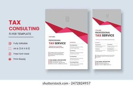 Tax Consulting Flyer Template, Tax and Consulting Services Flyer, Tax Consulting DL Flyer, Roll Up Banner