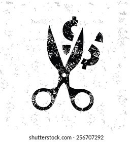 Tax cut design on old paper,grunge vector