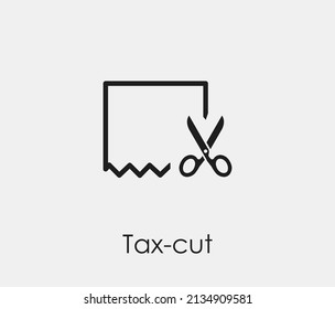 Tax Cut Vector Icon. Editable Stroke. Symbol In Line Art Style For Design, Presentation, Website Or Apps Elements, Logo. Pixel Vector Graphics - Vector