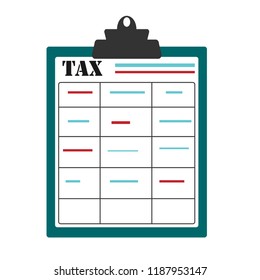 tax data sheet in different colors  