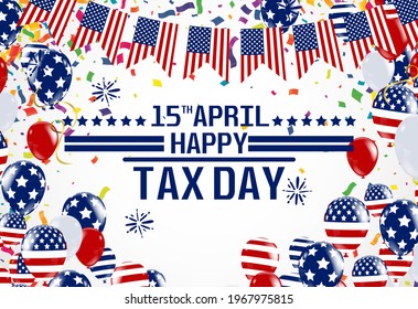 Tax Day 2015 Poster Or Banner Background.