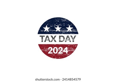 Tax Day 2024 sign. National Tax Day Vector Illustration. Tax day vector design and illustration.