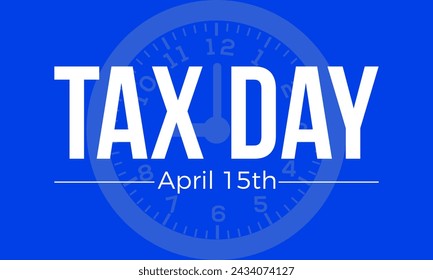 Tax Day celebrated every year of April 15th, Vector banner, flyer, poster and social medial template design.