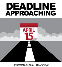 Tax day deadline approaching design EPS 10 vector, grouped for easy editing. No open shapes or paths.