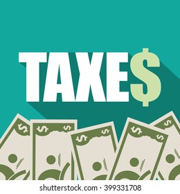 Tax day flat design. EPS 10 vector.