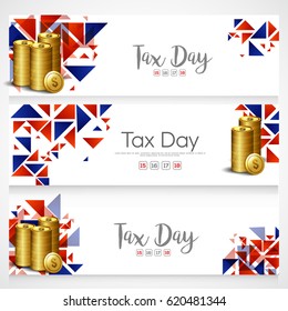 Tax Day Header Or Banner Background.