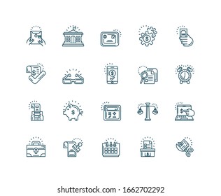 Tax day icons set over white background, line style, vector illustration