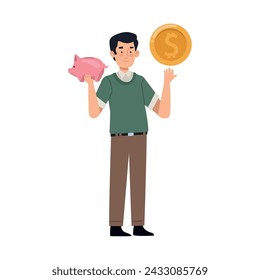 tax day man payment illustration vector