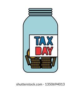 tax day mason jar with coins