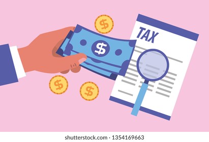 Tax day office symbols cartoons vector digital image graphic