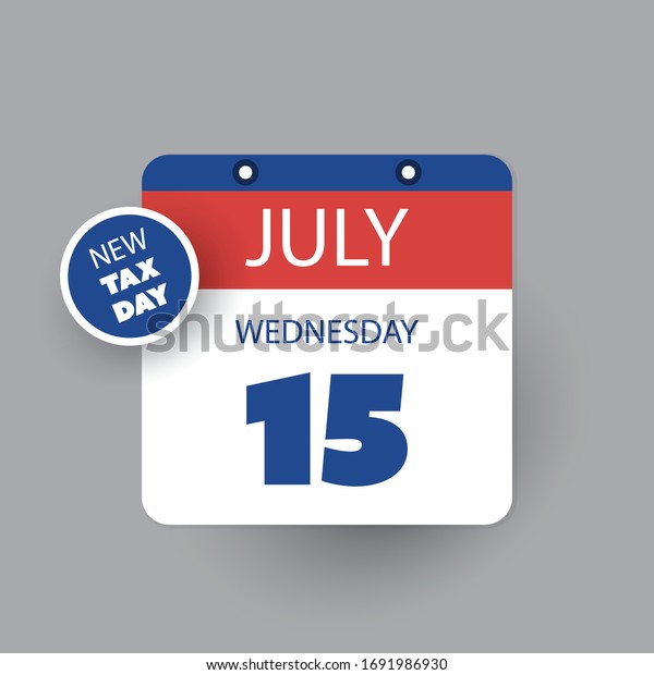 Tax Day Reminder Concept - Calendar Design Template\
- USA Tax Deadline, New Extended Date for IRS Federal Income Tax\
Returns: 15 July 2020
