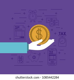 tax day set icons