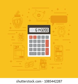 tax day set icons