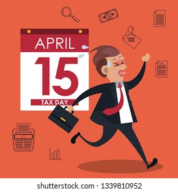 Tax day symbols and cartoons