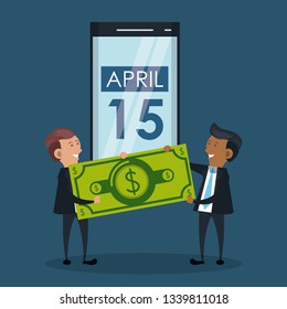 Tax day symbols and cartoons