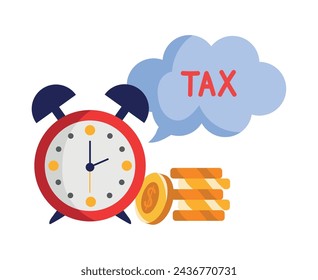 tax day time illustration design