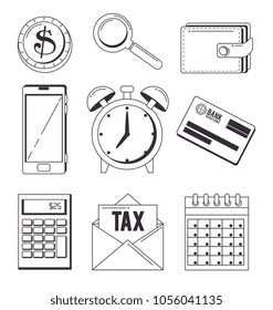 tax day time set icons