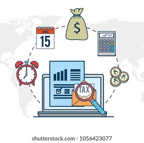 tax day time set icons