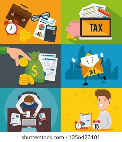 tax day time set icons