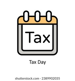 Tax Day vector filled outline Icon Design illustration. Business And Management Symbol on White background EPS 10 File